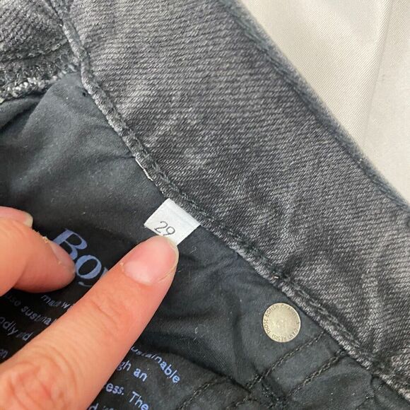 Boyish By Her Womens The Ricky Flare Jeans Black Button Fly High Rise Grunge 29 - Picture 10 of 14